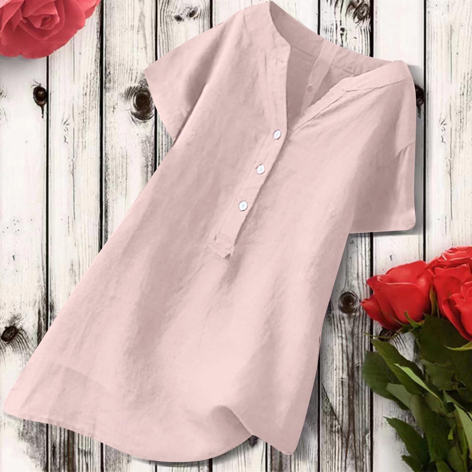 Женская хлопково-льняная футболка с круглым вырезом — фото 9