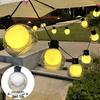 Solar LED G50 Waterproof Outdoor String Lights - Round Bulbs for Camping and Ambiance