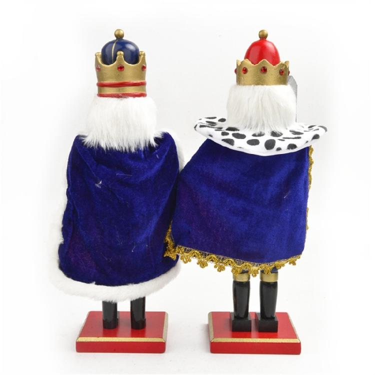 Klassisk Nötkrossare Soldat Skulptur 38 cm Handgjord Trä Juldekoration För Festival Inredning