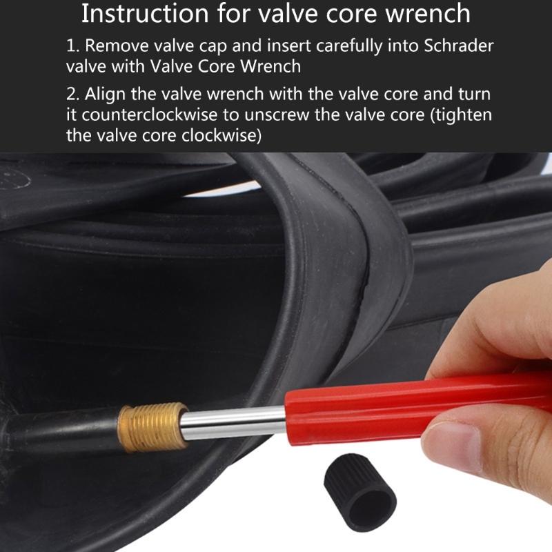 4Pcs Car Air Conditioner Valves Stem Cores Remover Wrench Double HVAC Valves Cores Removal Tool Set for Vehicles Truck
