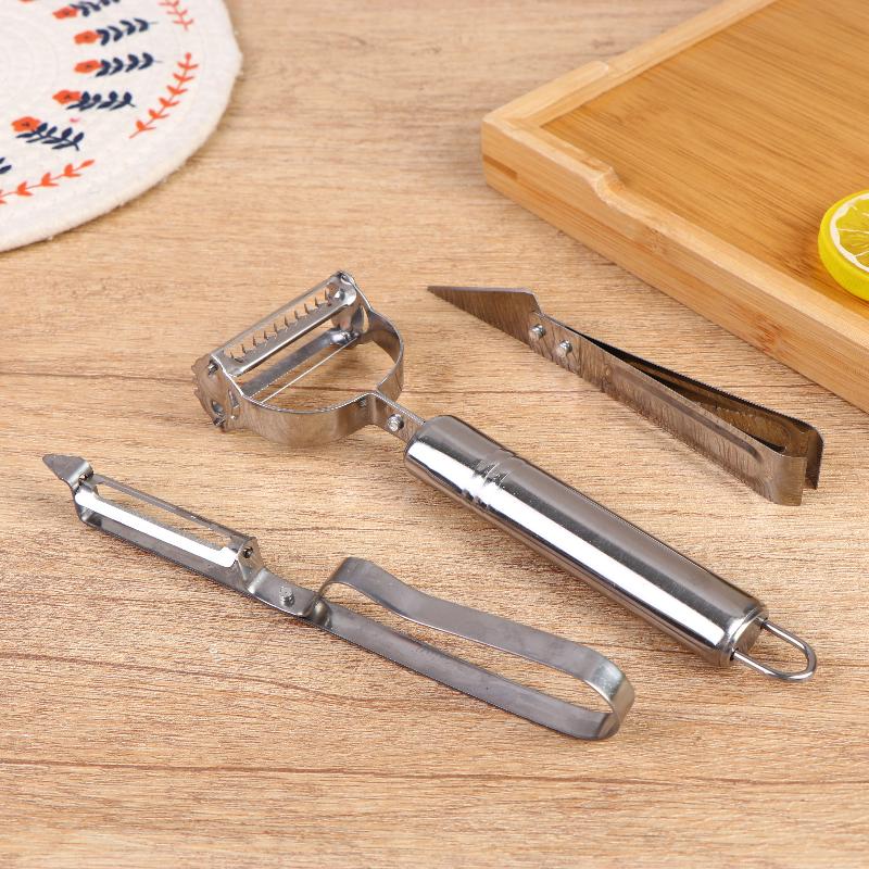 1/3Pcs Stainless Steel Vegetable Peeler Set Multifunctional Fruit Slicer Cutter Tools Potato Carrot Grater Julienne Peeler