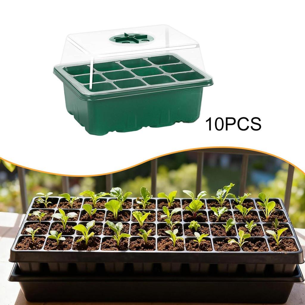 10 Pieces Plant Starter Tray Seedling Starting Reusable Vented Indoor Propagation Sprouters