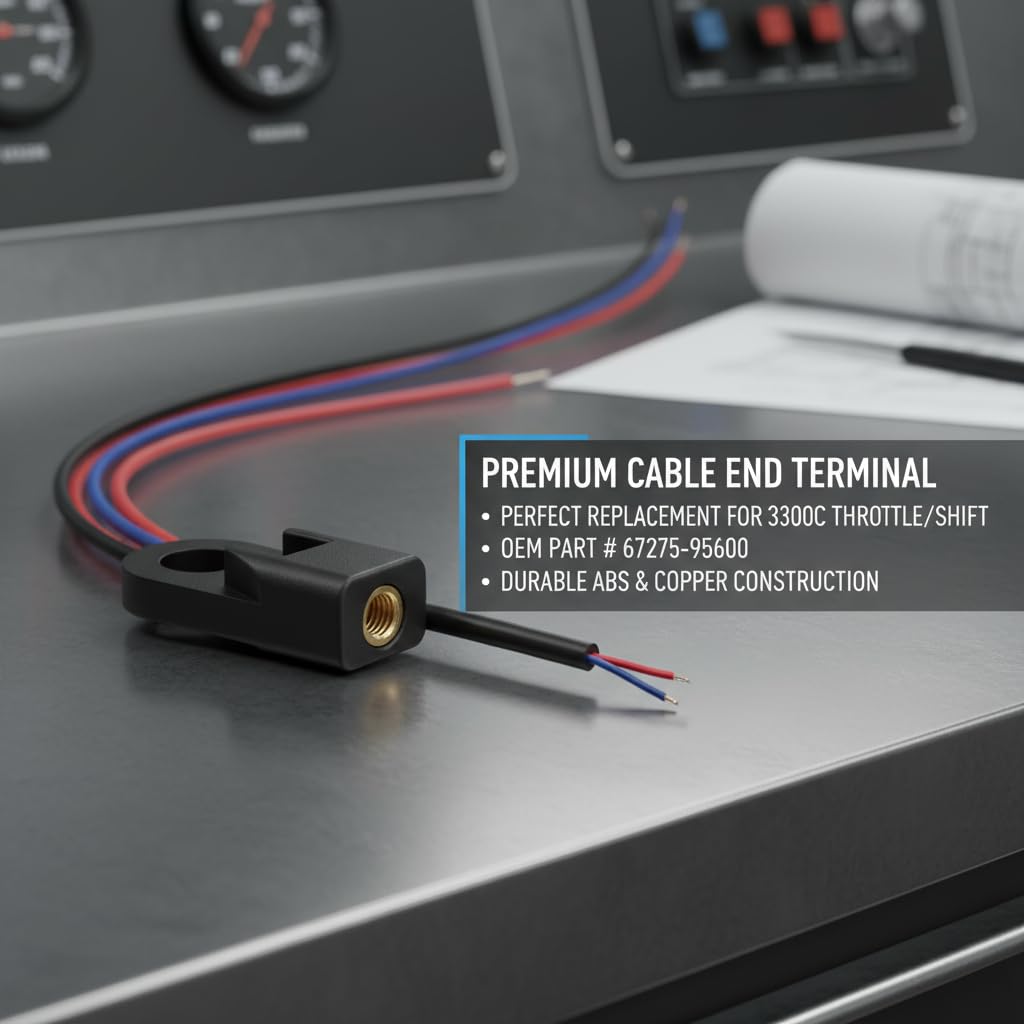 Outboard Control Box Cable End Connector ABS Copper Replacement for Throttle and Shift Control Box Cable Connection 2pcs 67275-95600