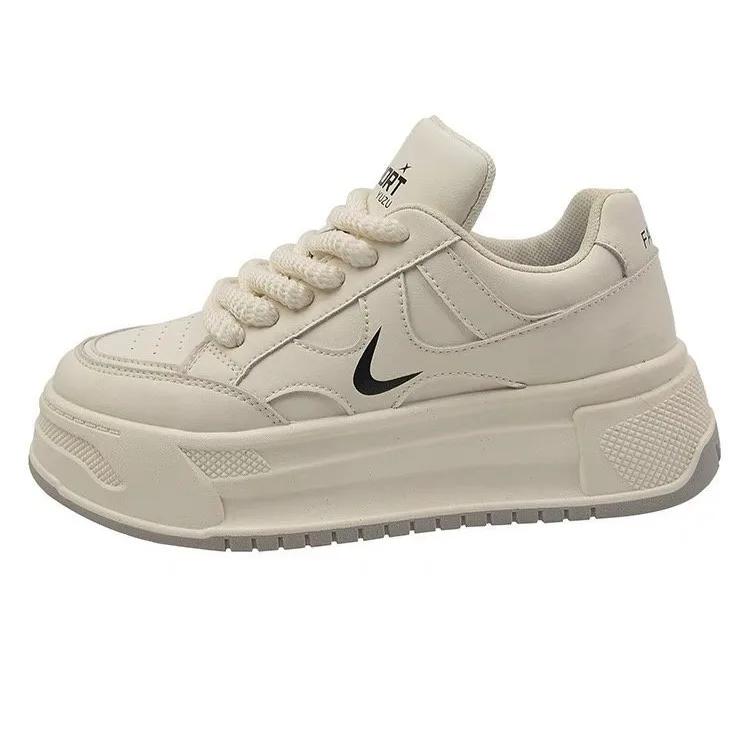 Fashion 2025 Spring New Korean Edition Student White Shoes Thick soled Height Increasing Sports Board Shoes Trendy Casual Shoes