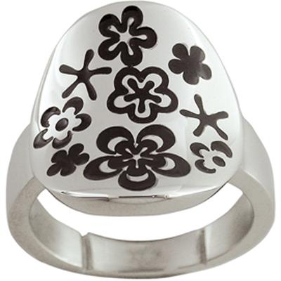 Steel Ring 'Calypso' Black Silver