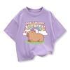 Capybara Print  T-shirt For Kids 3-12Years Girl Anime Short Sleeve Tees Tops 2026 New Children Crewneck Loose T-shirt