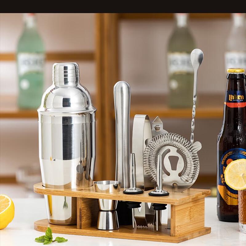 10-teiliges Cocktailshaker-Set aus Edelstahl