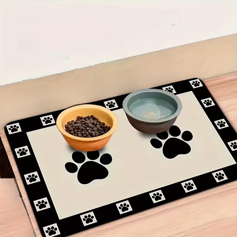 Dog Paw Prints Door Mat Diatomaceous Mud Pet Mat Soft Absorbent Quick Drying Washable Cat Placemat Dogs Accessories Pet Supplies