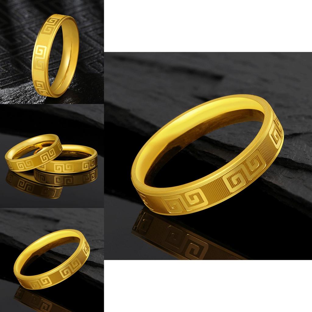 Timeless Vietnamese Sand Gold Ring Unisex Design Classic Retro Style Ideal For Romantic Gifts
