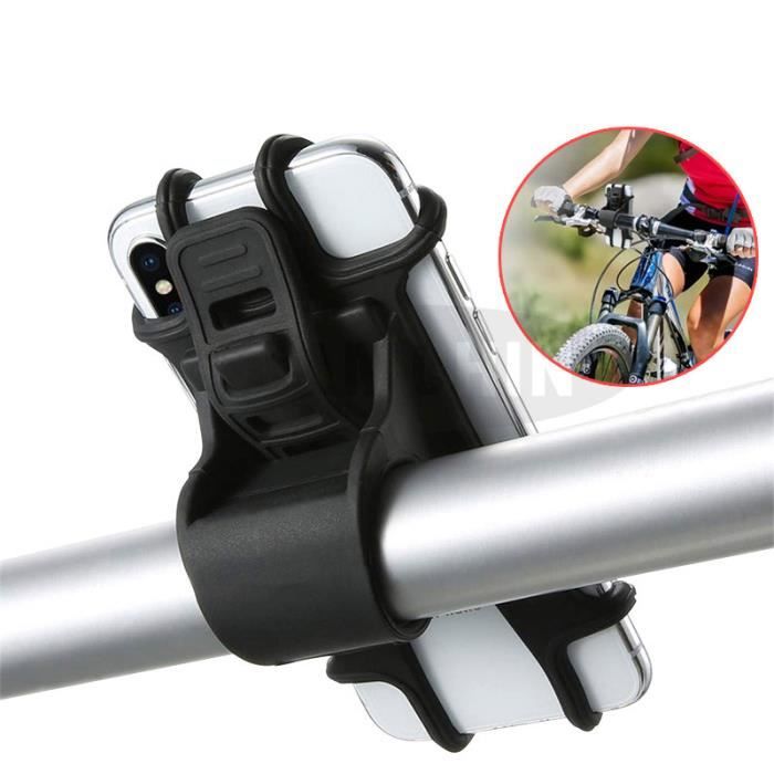 Multifonction Support telephone vélo moto, Universel Support Vélo Téléphone Silicone Réglable pour iPhone X/ 8/8 Plus/7/7 Plus Huawe