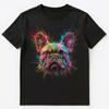 Colorful Paint Splash French Bulldog Art Graphic Unisex T-Shirt