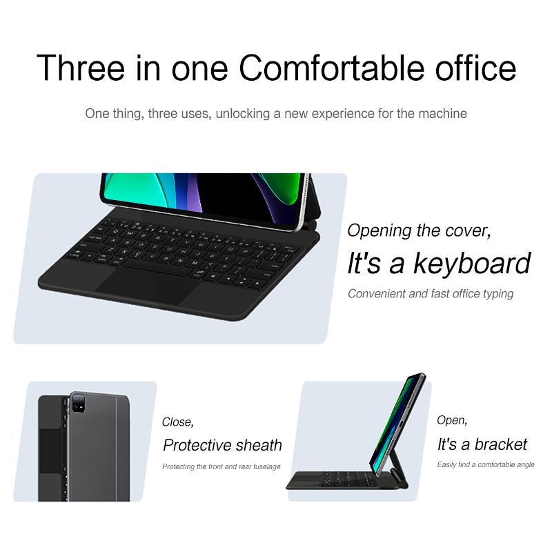 HUWEI Folio Magic Keyboard For Xiaomi Pad 5 6 Pro for Mi Pad 6 5 Pro 11" Smart Case Portuguese Spanish Arabic French keyboard