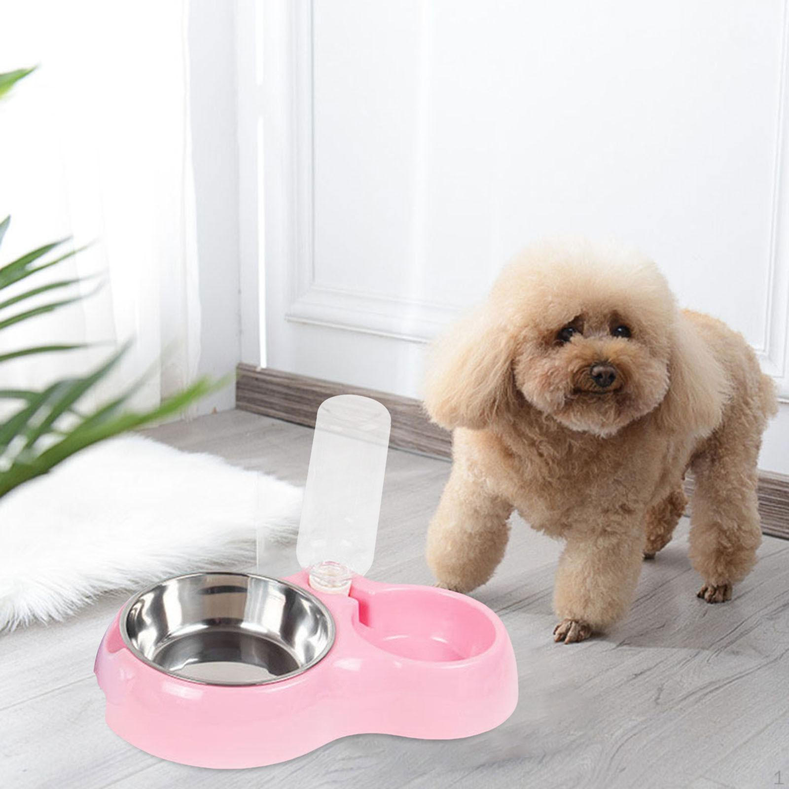 

Миски для кошек и собак, набор мисок для воды и еды для домашних животных, автоматическая поилка, бутылка из нержавеющей стали для полива розовый