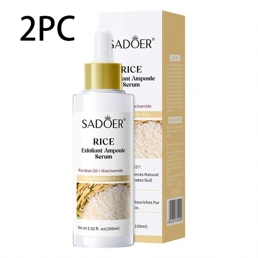 1pc Rice Facial Serum, Gentle Exfoliating Face Essence For Dead Skin Care, Hydrating And Moisturizin