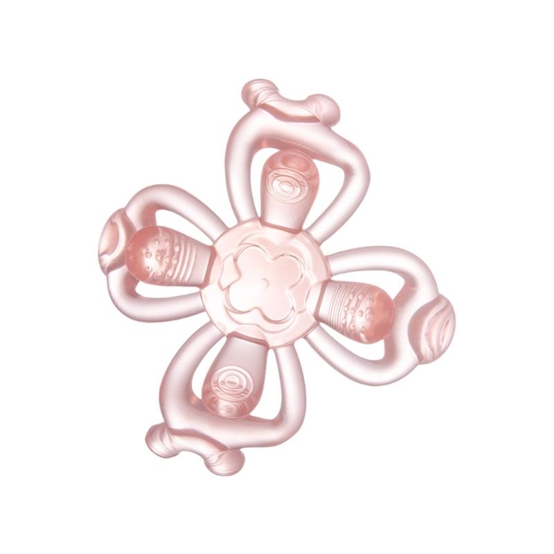 

Petal Shape Infant Teether with Textured Nubs Food Grade Silicone Teething Relief Toy for Newborns Toddler рожевий