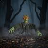 Halloween Zombie Stake Red Glowing Eyes GreenFaced Figure Tattered Cloth Garden Ornament