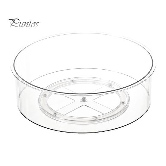 

Органайзер Lazy Susan, подставка для специй с приподнятым краем, большая вместимость, нескользящий прозрачный вращающийся органайзер S