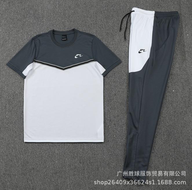 Nk Tuta da Allenamento Pantaloncini a Maniche Corte Casual, Maglia da Calcio, Maglia di Classe, Maglia Sportiva Fitness da Corsa per il Commercio Estero
