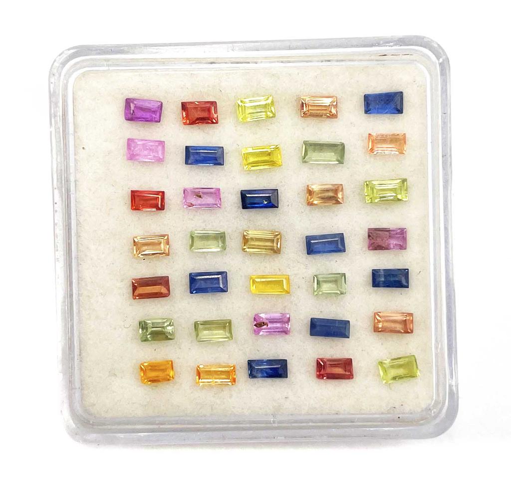 Natural Multi Sapphire Baguette Cut Loose Gemstone Lot 10 Pcs 1 CT For Jewelry Making