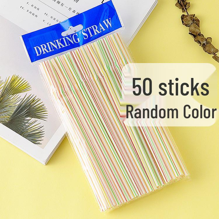 100 Extra Long Bendable Colorful Plastic Straws for Juice, Milk, Tea