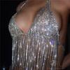 European And American Sexy, Hollow Fringed Body Chain Bikini Breast Chain, Fashionable Rhinestone Underwear Bra