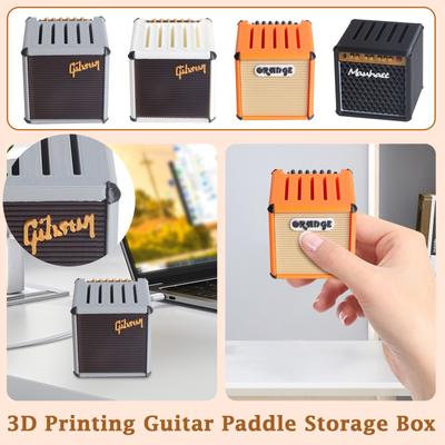 3D-gedruckte Ukulele Gitarrenplektrum Aufbewahrungsbox Zubehör Simulationslautsprecher Desktop-Ornamente Geschenk