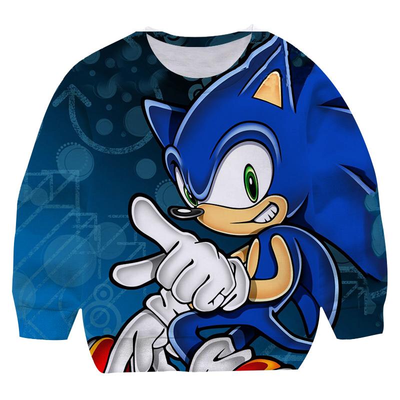 MINISO Clothing Herfst 2025 Jongens Sonic 2 Pullover O-hals Sweatshirt Cartoon Kinderen Lange Mouw Sweatshirt Kinderkleding Baby Jongens Cartoon Top 2-14 Jaar 7-8 Years