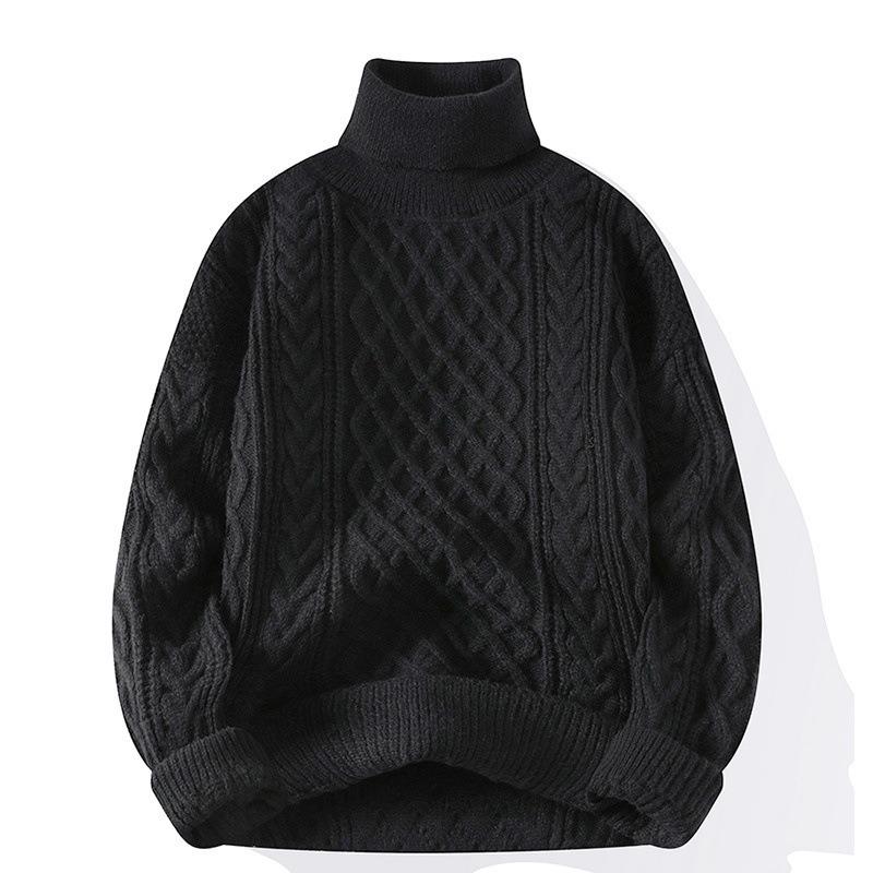 Men's Retro Japanese Knit Loose-Fit Sweater with Velvet Layer