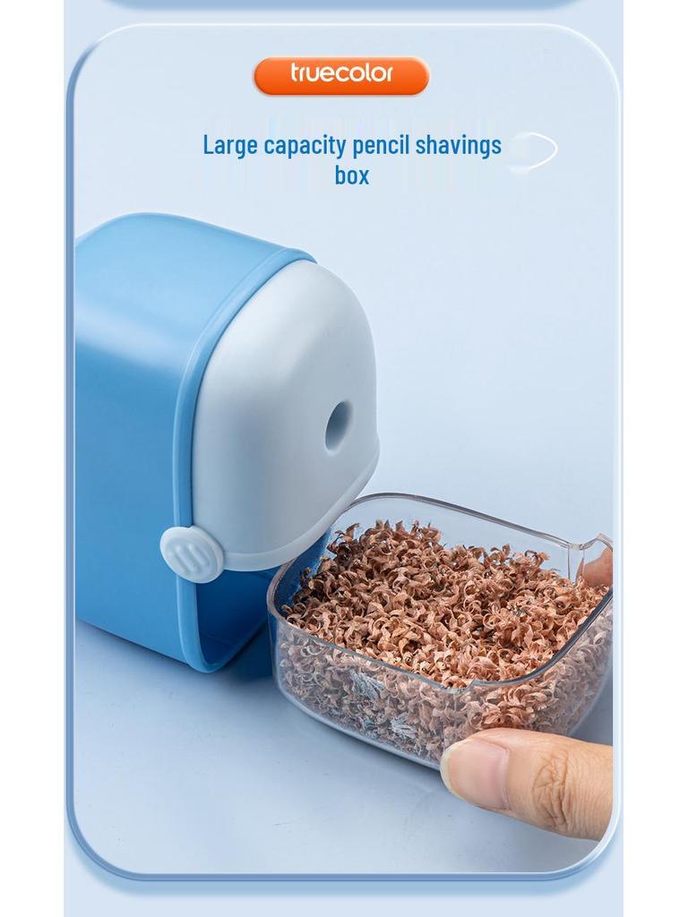 True Color Hand-Crank Pencil Sharpener with Automatic Lead Advance for Students and Kids