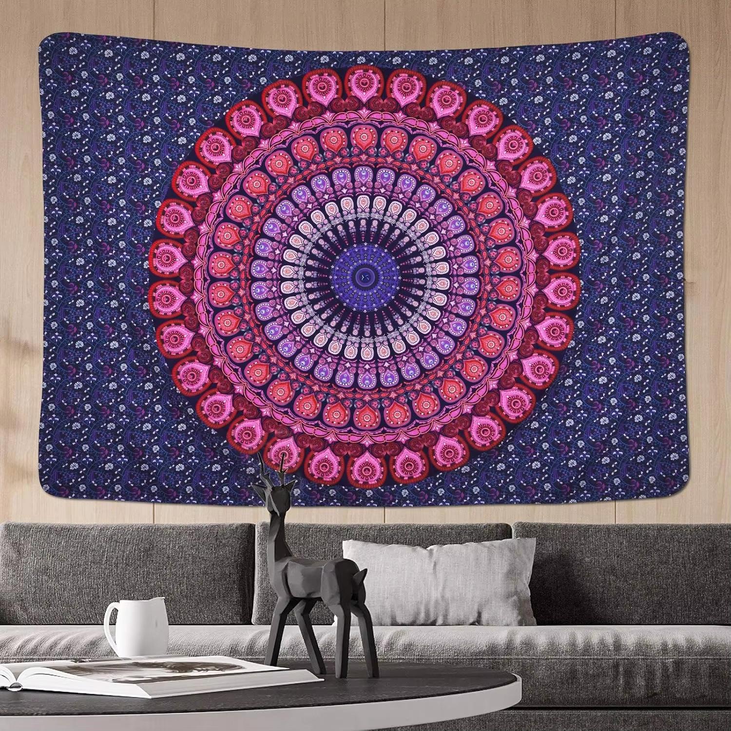 American Mandala Tapestry Hippie Wall Hanging Peacock Living Room Bedroom Tapestry Tea Room Tapestry Wall Decoration Tapestry 40CMX60CM