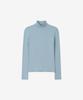 BASIKA Turtleneck Slit T-Shirt (Blue)