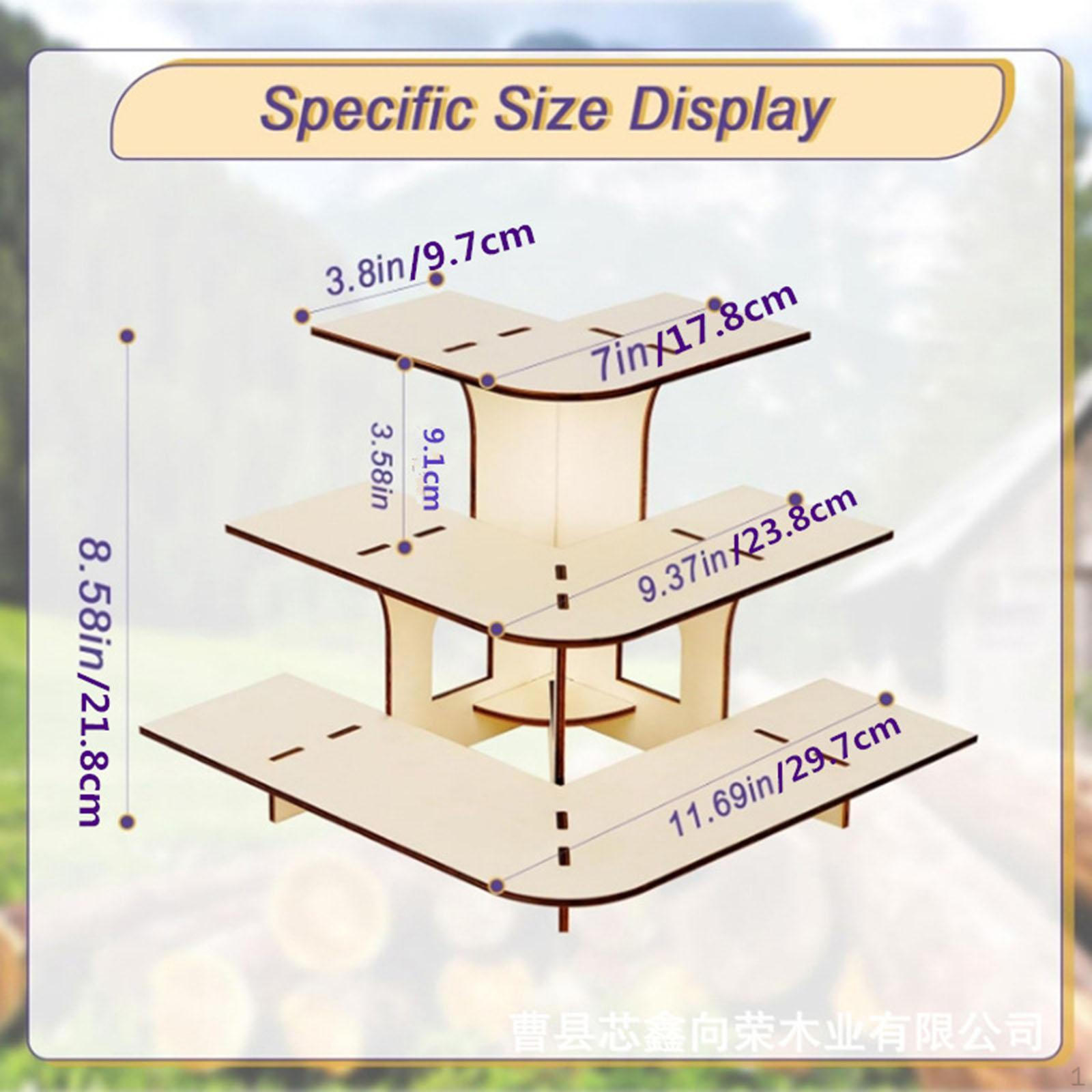 

3 Tier Corner Display Rack for Retail Use with Shelves Food Markets Straight wood color