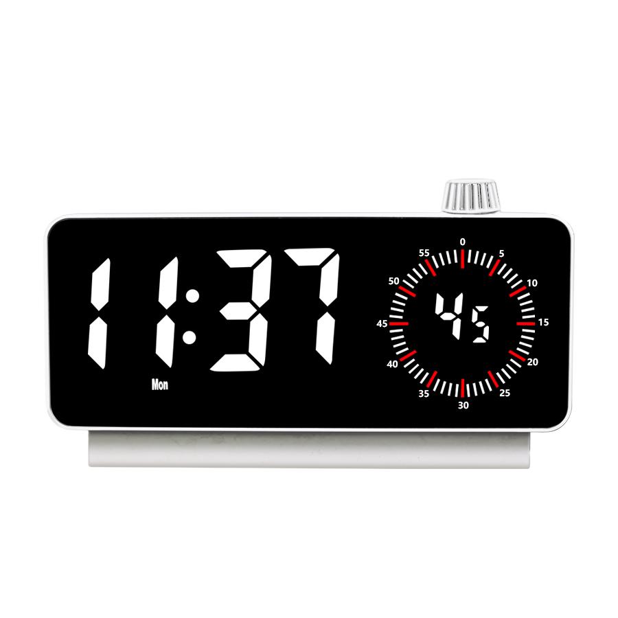 

1шт светодиодный многофункциональный большой экран визуальный таймер - будильник (встроенная перезаряжаемая литиевая батарея) белый