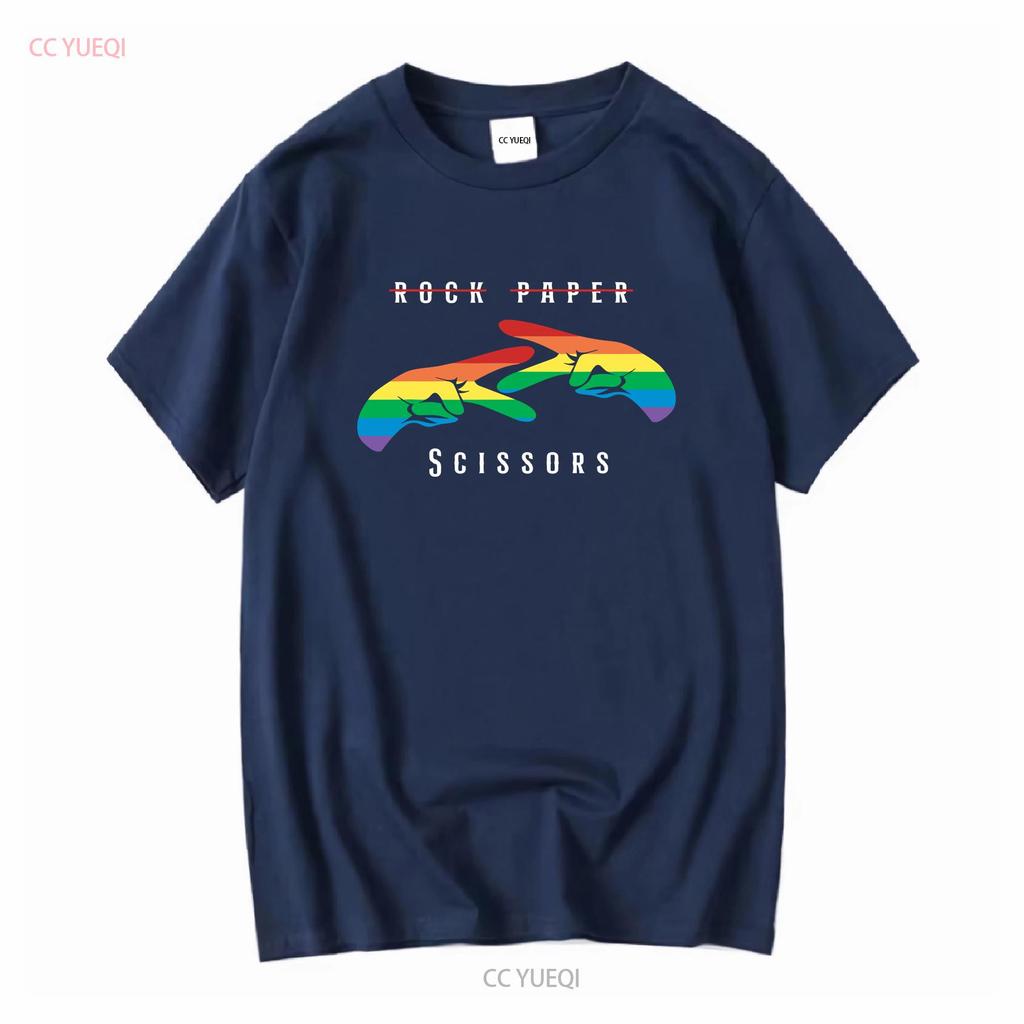 Rock Paper Scissors Funny Lesbian Pride LGBT T ShirT long or short sleeves vintage Washed Unisex Comfortable Slightly Versatile