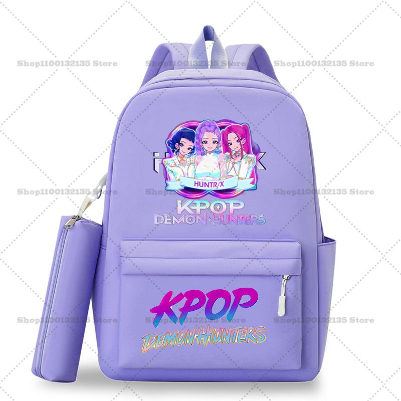Kpop Demon Hunters Schoolbag Backpack for Student Teenager Rucksack Girl Casual Kawaii School Bag Travel Knapsack Mochila Present