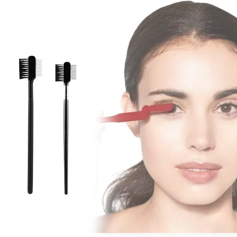 Double Makeup Tool Headed Steel Eyebrow Comb Eyebrow Shaping Grooming Eyelash