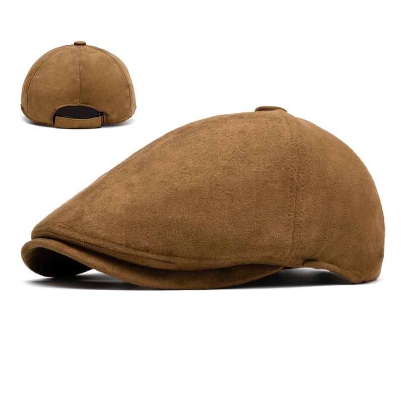 Autumn Winter Berets Men Women Suede Solid Color Cap Octagonal Cap British Newsboy Cap Painter Forward Cap