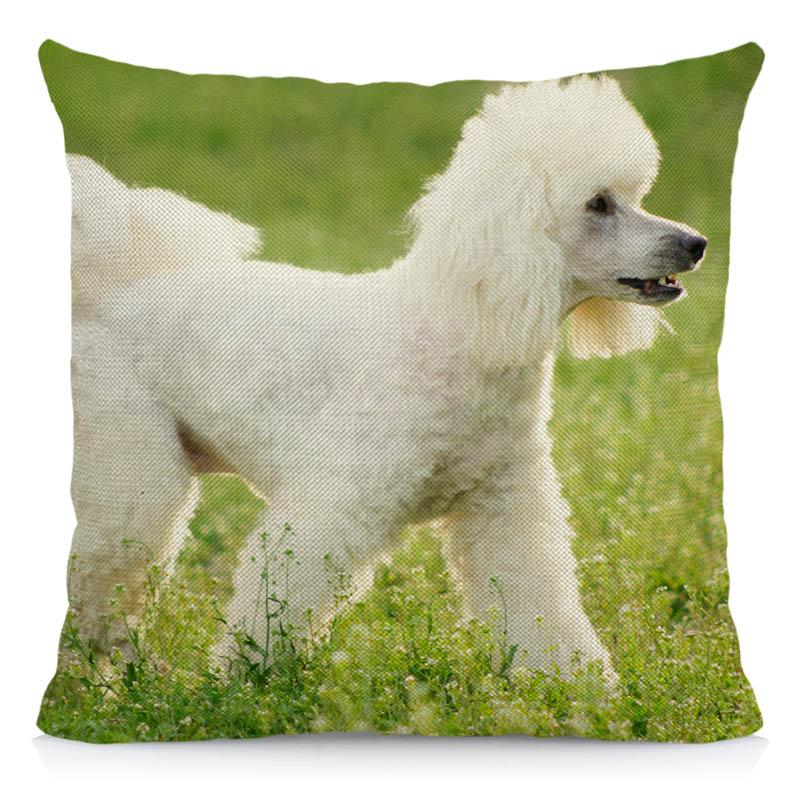 

45x45 см наволочка для собаки-пуделя, чехол для подушки с изображением животного, украшение для гостиной, квадратная наволочка из полиэстера 45X45CM