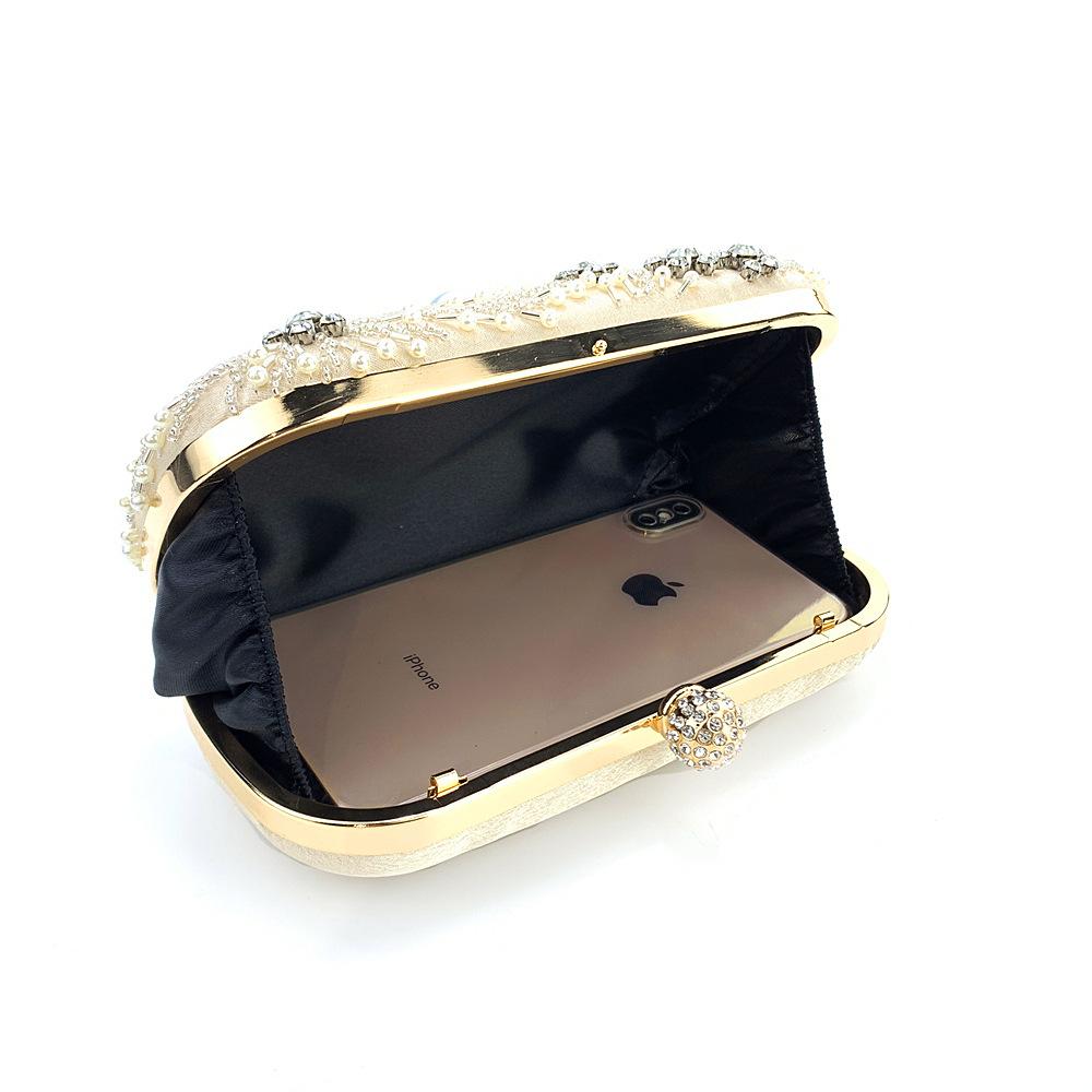 Pearl  Diamond Women Evening Bag Designer Crystal Wedding Bridal Clutches  Designer Female Shoulder Purses Handbags Dinner Bags