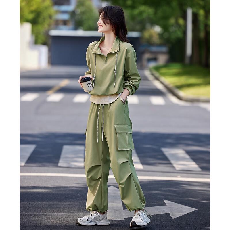 Women's Fashion Loose Lapel Sweatshirt & Pants Set