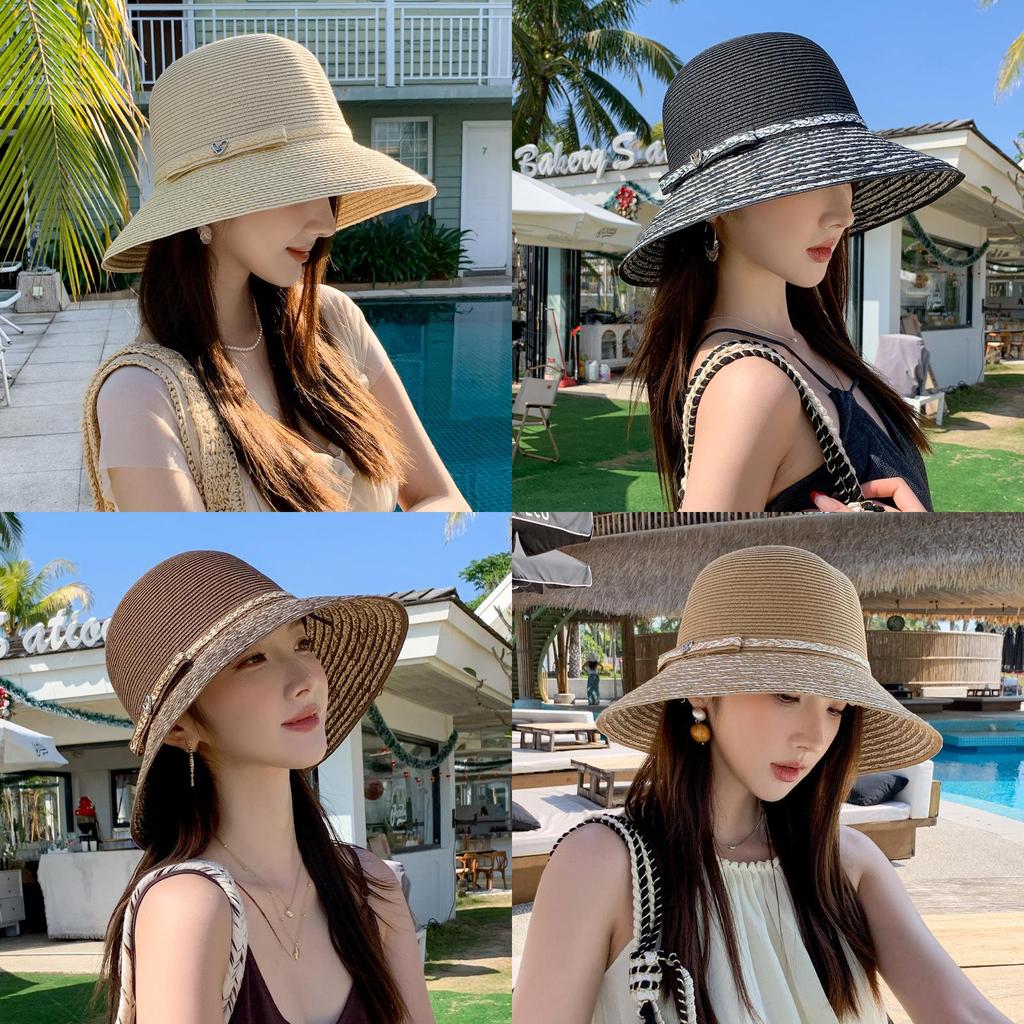 Summer Straw Hat For Women With Wide Brim And Breathable Raffia Material For Beach And Vacation Use