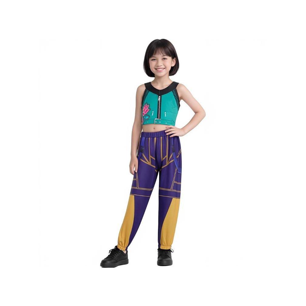 K-Pop Children Mira Rumi Zoey Demon Hunters Cosplay Costume for Girl Halloween Party Stage Pattern Role Play Clothes
