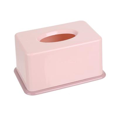 1Pc Simple Tissue Box Plastic Tissues Holder for Home Bathroom Office Car(Pink)