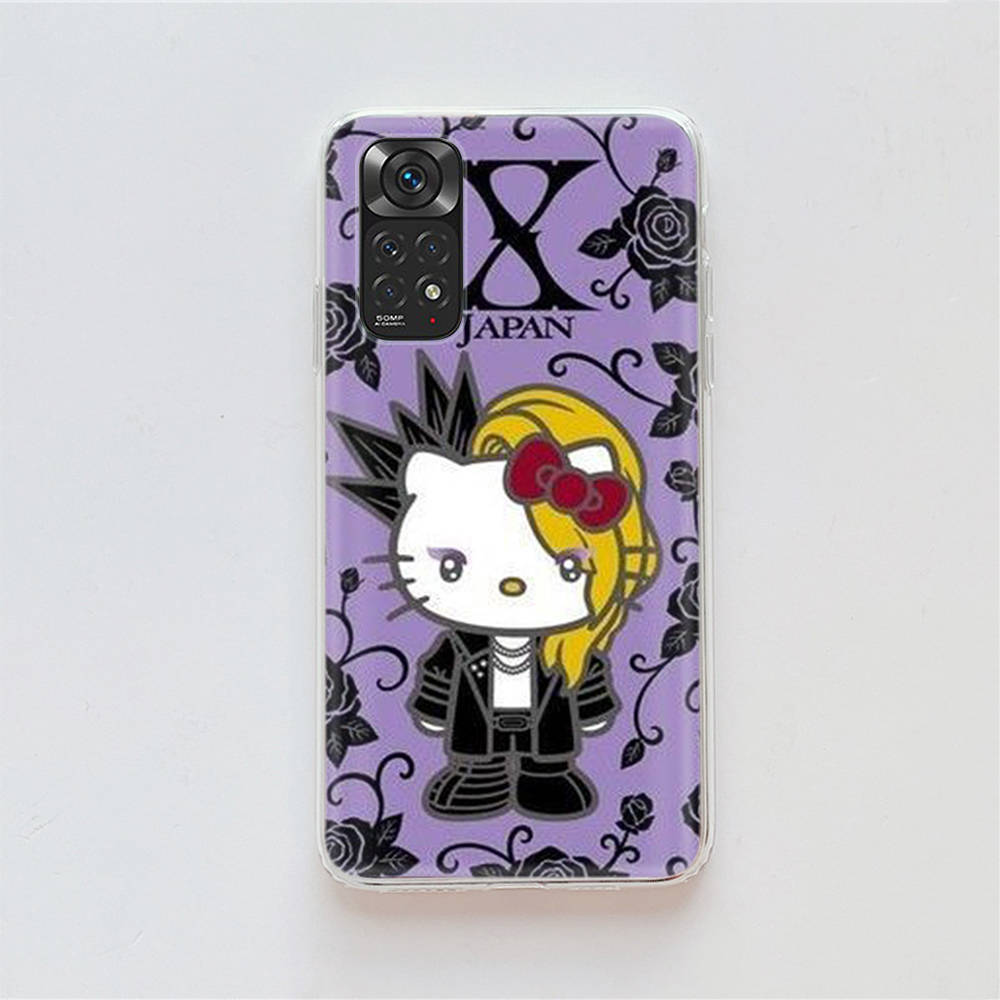 KT74 Yoshikitty Sanrio Hülle für Samsung A04 A14 A23 A34 A54 M23 M33 M52 M53 Realme 10 9 C30S C35 C55 VIVO Y02S Y21 Y33S Y51 X80 Pro Klare Abdeckung