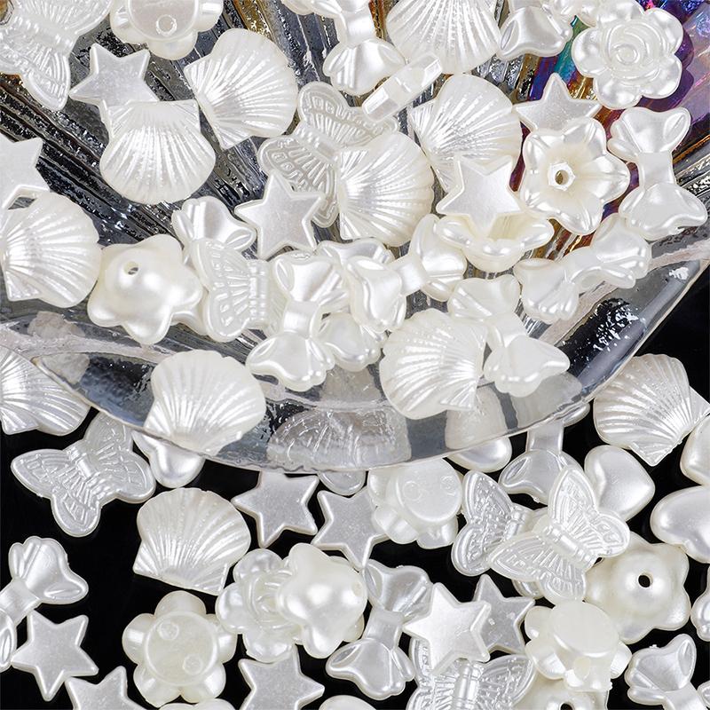 50Pcs 11Mm Acrylic Imitation Pearls Cartoon Bowknot Suitable For Making Bracelet Necklace Needlework Diy Accessories