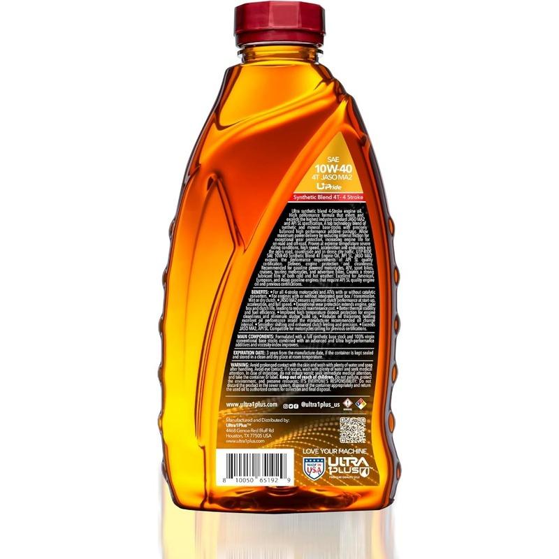 

4T 10W-40 Motorcycle Oil Synthetic Blend API SL JASO MA2-10W40 Motor Oil, 6 Quarts