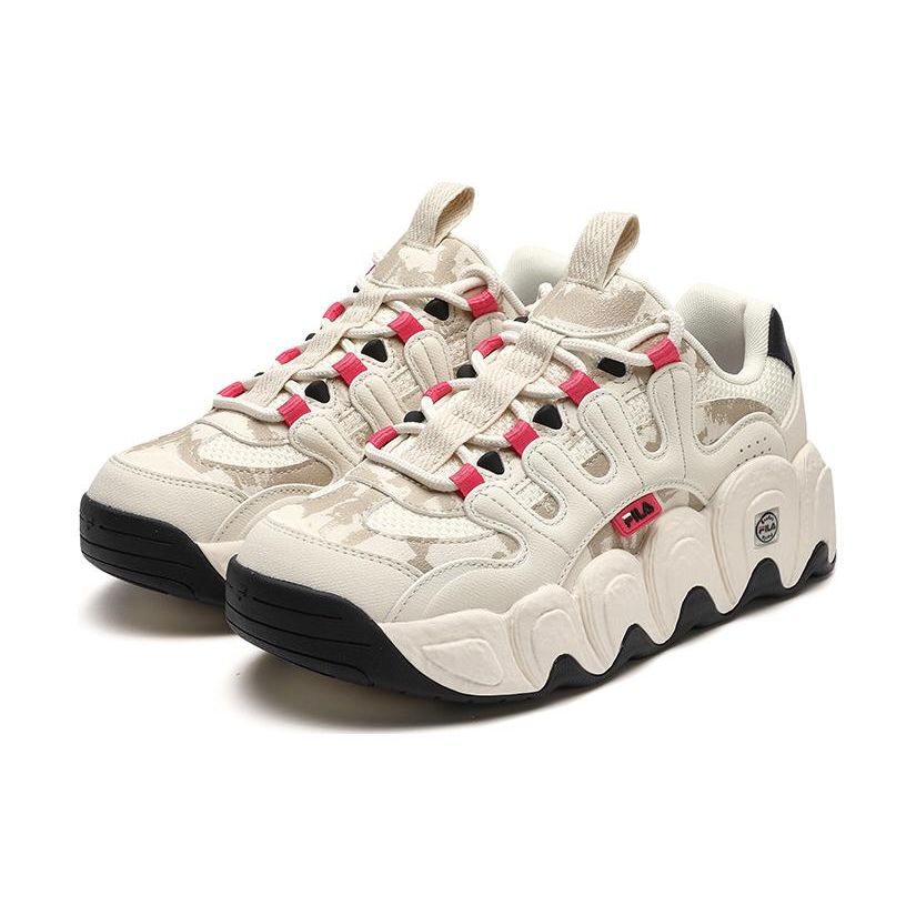 Fila Croissant Etudes Fabric Synthetic Leather TPU Comfortable Wear-Resistant Low-Top Lifestyle Casual Shoes Women Sneaker Beige F12W342113FGT