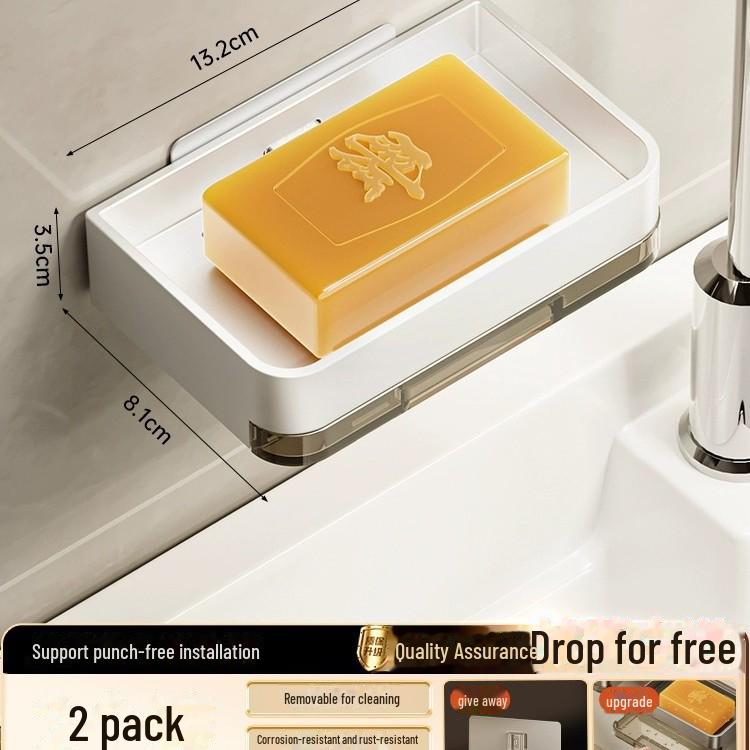 Punch-Free Double-Layer Wall-Mounted Soap Drain Rack