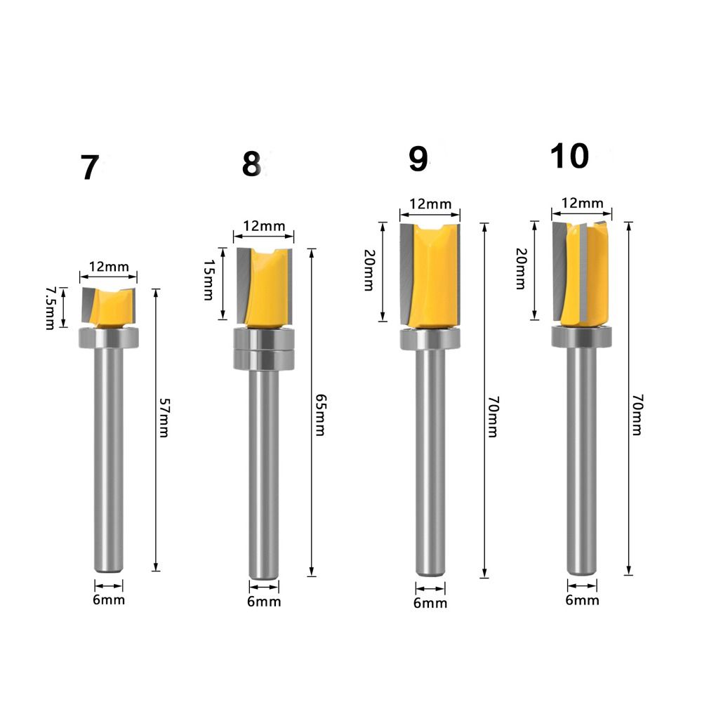 Straight Tooth 6mm Shank Woodworking Tool Milling Cutter Router Bits Slotting Cutter Drill Bit