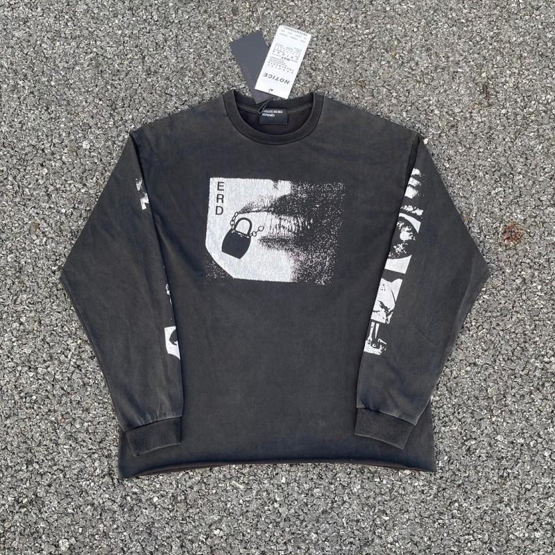 Unisex Vintage American Style Graphic Long Sleeve T-Shirt Loose Fit Streetwear Print Tee Fall